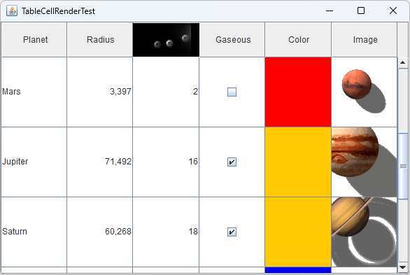 具有单元格绘制器的表格