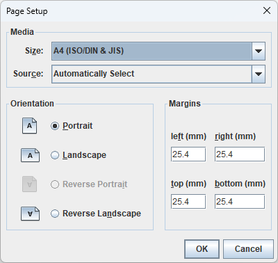 页面设置对话框