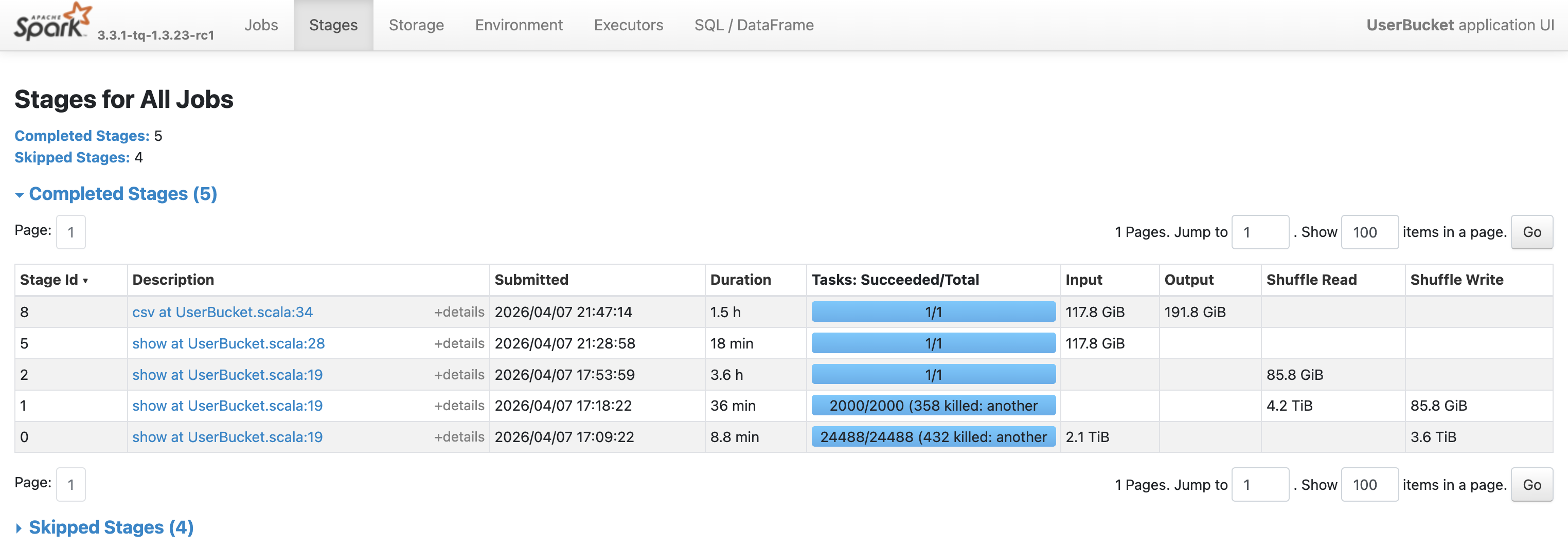 Spark UI-全局排序